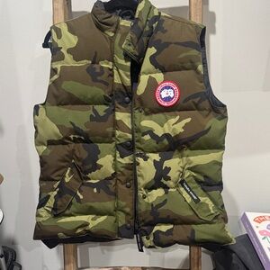 Canada Goose Camouflage Puffer Vest with Patch